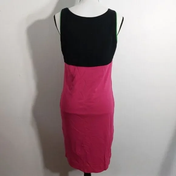 Cynthia Cynthia Steffe Black Pink Green Color Block Knit Sheath Dress  Size S - Picture 6 of 9